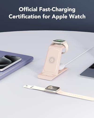HATALKIN Advanced 3-in-1 Wireless Charging Hub: Ultimate Power Station for Apple Watch, i Phone 16/15/14/13/12 Pro Max/X/XS, and Air Pods Pro – Rapid Intelligent Charging in a Modern, Space-Saving Design for Effortless Home and Office Efficiency