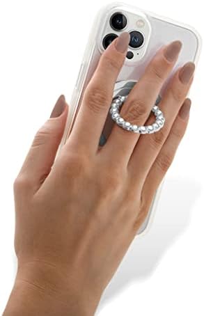 Elevate Your i Phone Experience with the Sonix Magnetic Phone Grip – Stylish Rhinestone Ring Holder for i Phone 12, 13, 14, 15 Series – Effortless 360° Rotation and Secure Mag Safe Compatibility – Sleek Silver/Clear Design for Ultimate Functionality and Fashion