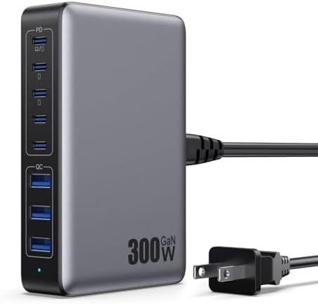 200 W Ga N III USB C Charging Hub – 6-Port Fast Charging Station for Laptops and Devices – PD 65 W Compatible with Mac Book Pro, i Pad, i Phone 15/16, Galaxy S23/S24, Steam Deck & More – Ultimate Universal Charger for Home, Office & Travel