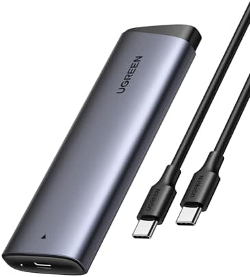 UGREEN 10 Gbps USB 3.2 Gen 2 M.2 NVMe SSD Enclosure – High-Speed External Solid State Drive Adapter for M-Key/B+M Key 2230/2242/2260/2280 SSDs – Enhanced UASP & TRIM Support for Seamless Data Access and Portability