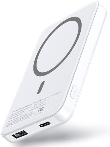 Mag Safe Wireless Power Bank – 5000 m Ah Slim Magnetic Charger for i Phone 16/15/14/13 Series & Samsung – Multi-Device Fast Charging with USB-C & A Ports – Lightweight Travel Essential with Safety Protection – Effortless Gaming & Photography Power Solution