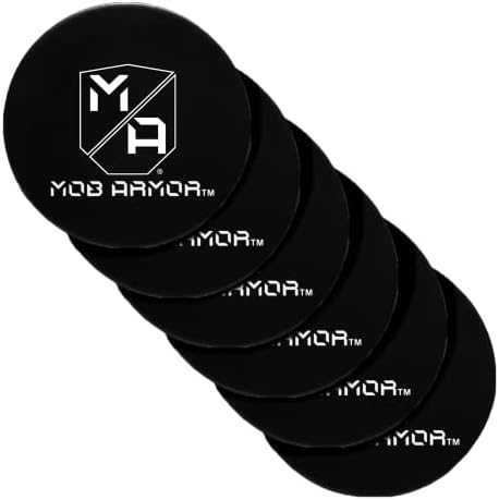 Mob Armor Magnetic Phone Mount Plates – High-Strength Adhesive Steel Discs for Ultimate Hands-Free Navigation & Car Mount Compatibility – 2-Pack Black Vehicle Accessory for Effortless Device Attachment