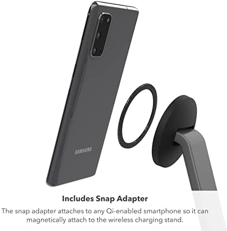 Mophie Snap+ 15 W Wireless Charger – 2-in-1 Adjustable Charge Stand & Pad with Snap+ Adapter for Enhanced Compatibility, Steel Base for Durability, Perfect for i Phones, Air Pods, and Qi-Enabled Devices – Streamline Your Charging Experience with Fast, Tangle-Free Power
