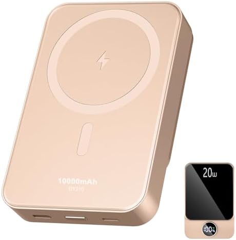 Magnetic Power Bank 10000 m Ah with PD 20 W Fast Charging – Ultra-Compact Portable Charger Compatible with Mag Safe for i Phone 12/13/14/15/16 Pro/Pro Max, Samsung, and Android Devices – Rapid Charging Solution for On-the-Go Power Needs
