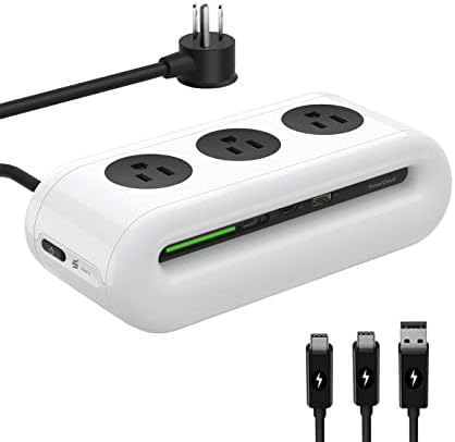Optimize Your Productivity with the i Swift 65 W USB-C Multi-Device Charging Hub – 6-in-1 Power Strip Featuring 3 AC Outlets, 2 High-Speed USB-C Ports, and 1 USB-A Slot – 5 ft Extension Cord for Flexible Workspace Setup – Advanced Surge Protection for Ultimate Device Safety and Efficient Workflow