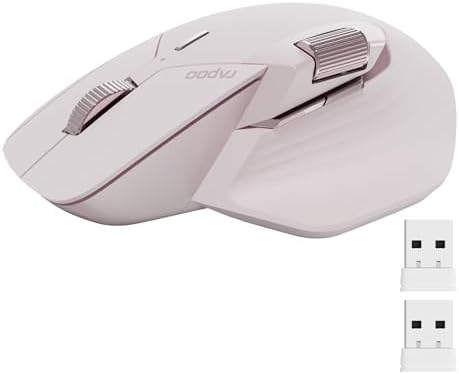 Revolutionize Your Workflow with Rapoo MT760 Multi-Device Wireless Mouse – Effortlessly Connect Up to 4 Devices with Bluetooth 5.0 & 2.4 G, 11 Customizable Buttons, 4 K DPI Precision, and 90 Days of Uninterrupted Battery Life – Perfect for Professionals and Tech Enthusiasts in Sleek Matte Black