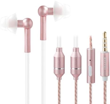 Stylish EMF-Free ibrain Air Tube Earbuds in Sophisticated Rose Gold – Premium Wired Headphones with 3.5 mm Jack for Health-Conscious Audiophiles – Unrivaled Comfort, Exceptional Sound Quality, and All-Day Versatility for Daily Commuting or Relaxation