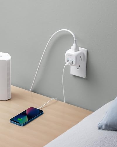 Maximize Your Charging Potential with Anker USB C Outlet Extender – Dual Pack of 3 AC Outlets and 20 W Fast Charging for i Phone 15 Series, Ideal for Home, Office & Classroom Use, Compact Power Delivery Solution for Modern Devices
