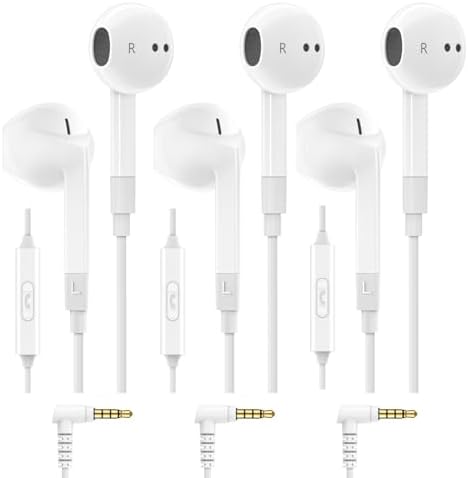 LUDOS FEROX Premium Wired Earbuds – 2-Pack Noise-Isolating Earphones with Integrated Microphone for Crystal-Clear Calls, 5-Year Warranty, Compatible with i Phone, Samsung & Laptops – Perfect for Students and Professionals Who Demand Superior Audio Quality and Comfort on the Go