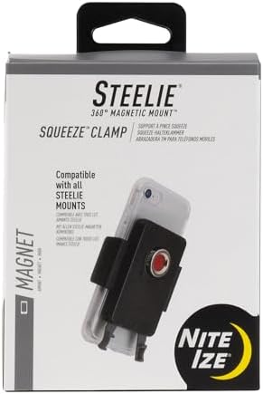 Nite Ize Steelie Squeeze Clamp: Premium Magnetic Phone Holder for Dashboards and Windshields, Versatile Adjustable Mount Compatible with Mag Safe i Phones, Effortless Installation and Secure Grip for Ultimate Driving Convenience