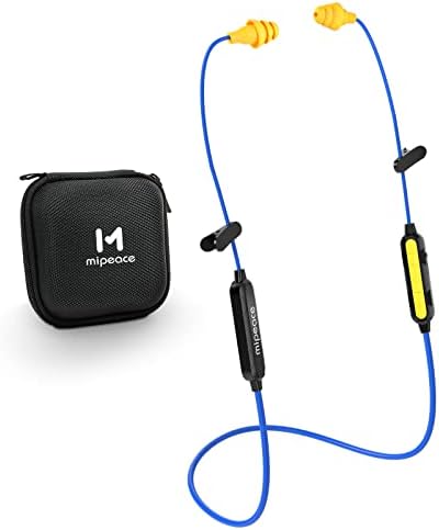 MIPEACE High-Visibility Bluetooth Earplugs – Superior Noise Isolation with 29 d B Sound Reduction, 19+ Hours of Battery Life, Built-In Controls for Seamless Communication in Construction and Lawn Care Settings – Ideal for Work and Calls