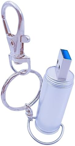 Sleek 64 GB Metal Bullet USB 3.0 Flash Drive – High-Speed Data Storage with Keychain for Ultimate Portability and Compatibility with PC & Mac