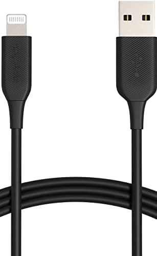 Amazon Basics MFi Certified 2-Pack Lightning Charger Cables – 6 Foot USB-A to Lightning, Optimized for i Phone 14, 13, 12, 11, X, Xs Pro, Pro Max, Plus & i Pad – Durable ABS Design for Fast Charging & Data Syncing, Sleek Black Finish, Essential Backup Solution
