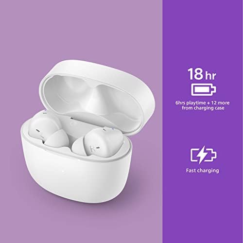 Philips T2206 True Wireless Earbuds – Compact Charging Case, IPX4 Water-Resistant Design, Enhanced Audio Mobility for Active Lifestyles, Rapid Pairing Technology, Secure Fit for Music Lovers and Fitness Enthusiasts