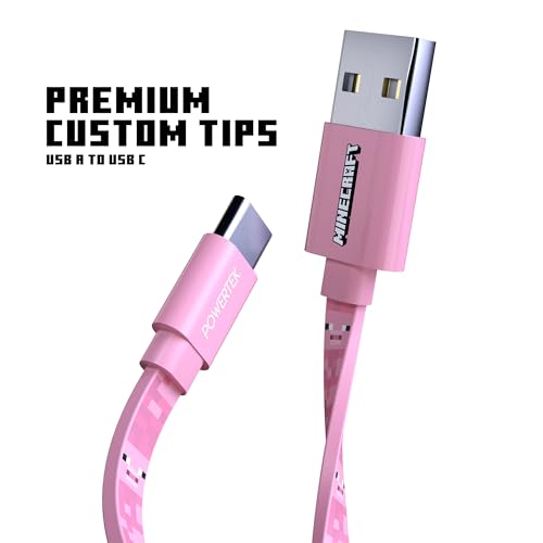LIQUIPEL Powertek Minecraft Charging Bundle – Dynamic Dual USB-A to C Wall Adapter with Enderman Graphics & High-Speed Charge Cable for Gamers – Ultimate Portable Power Solution, Enhanced Compatibility & Durability for Devices