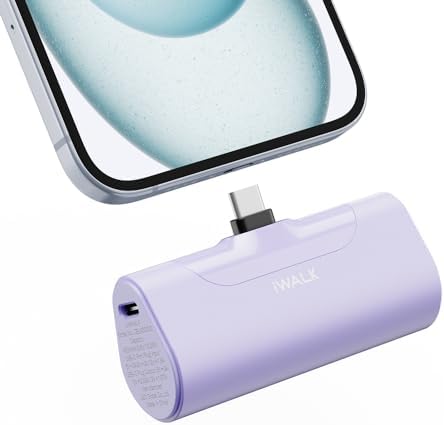 Ultra-Compact i WALK 4,500 m Ah Portable Charger for i Phone 16/15 & Samsung Galaxy S25/S24/S23 – Fast 20 W Power Bank with USB-C Connectivity for Seamless On-the-Go Charging – Lightweight Travel Essential for All Smartphones