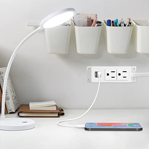 BTU Desktop Power Outlet – Versatile Power Strip with 2 AC Outlets & 2 USB Charging Ports, 6.56 ft Extension Cord, Ideal for Home Office & Nightstand, Mountable Design in Sleek Black for Clutter-Free Spaces – Enhanced Compatibility & Rapid Charging Solution