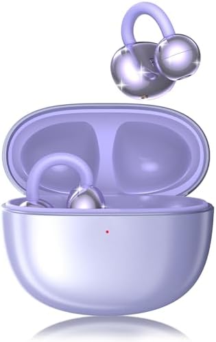 Open Wearable Wireless Earbuds with Clip-on Design – Ultra-Lightweight (0.15 oz) Waterproof Headphones for Active Lifestyles | 50-Hour Battery Life & Bluetooth 5.4 for Seamless Connectivity | Perfect for Sports, Fitness, and Work with Glasses-Friendly Comfort