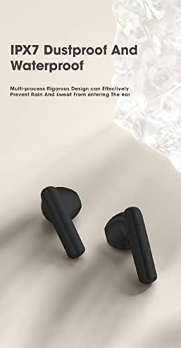 Acuvar Bluetooth 5 Waterproof Earbuds with Microphone – Rechargeable USB-C Case & LCD Display for i OS & Android Devices (Purple) – Superior Sound, Ergonomic Comfort & Adventure-Ready Design