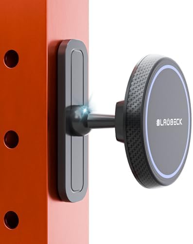 Magnetic Gym Phone Mount – Dual Magnet Stand for i Phone & Android, Perfect for Mag Safe Accessories | Stable Alloy Base for Home, Garage, or Workouts | Streamline Your Fitness Routine with Enhanced Convenience and Accessibility