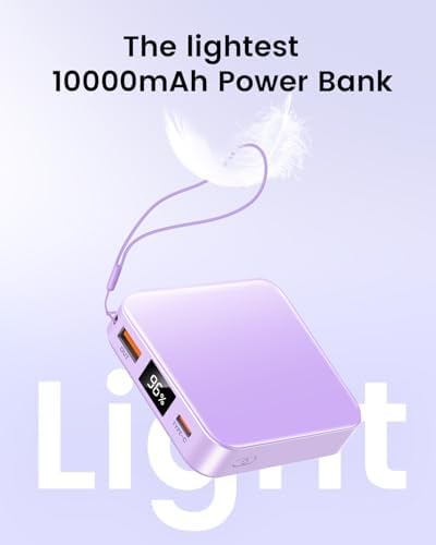 Ultra-Compact 10000 m Ah Fast Charge Mini Power Bank with Smart LED Display – Portable USB C Charger for i Phone, i Pad, Samsung & Android Devices – Optimal Power Solution for On-the-Go Charging