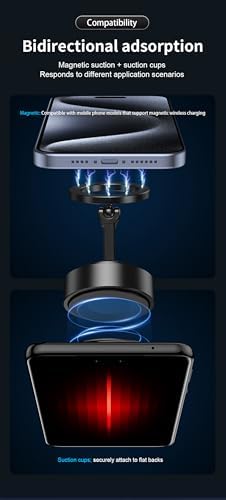 Vacuum Suction Phone Mount, 360 Car Magnetic Phone Holder, Wireless Charging Vacuum Suction Phone Holder, Magnetic Suction Phone Mount (027) – Enhanced Compatibility and Speed