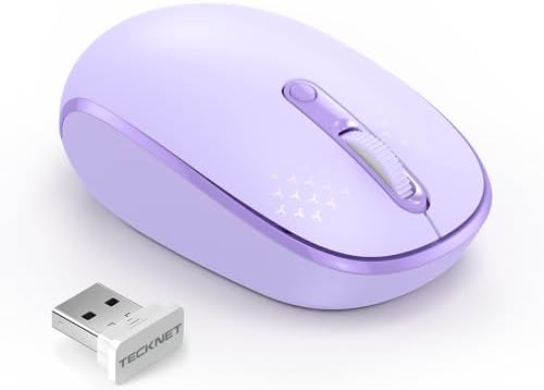TECKNET 2.4 GHz Wireless Mouse – Ultra-Quiet & Portable Computer Companion with Adjustable DPI, USB Receiver, and Ergonomic Design for Seamless Use Across Chromebook, Laptop, PC & Mac – Enhance Productivity Effortlessly