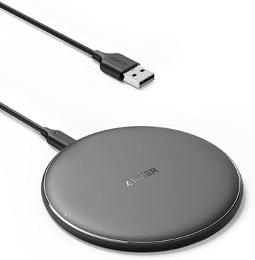 Anker 313 Qi-Certified Fast Wireless Charging Pad – Ultra-Sleek Design for Effortless 10 W Max Power Delivery Compatible with i Phone 16/15/14/12 & Samsung Devices – Enhanced Safety Features for Home & Office Use, Ideal for Air Pods & More