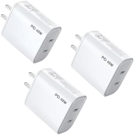 Unleash Rapid Charging Power with i GENJUN 3-Pack 40 W Dual USB-C Charger – Perfect for i Phone 15 Series, Galaxy Smartphones, and Tablets – Ultra-Lightweight Power Adapter Featuring Smart Dual Ports and Advanced Safety for Reliable On-the-Go Charging Solutions