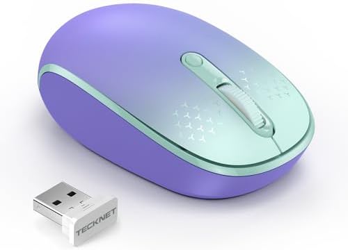 TECKNET 2.4 GHz Wireless Mouse – Ultra-Quiet & Portable Computer Companion with Adjustable DPI, USB Receiver, and Ergonomic Design for Seamless Use Across Chromebook, Laptop, PC & Mac – Enhance Productivity Effortlessly