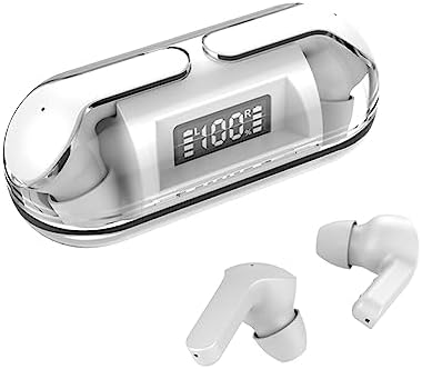 Crystal Bluetooth Earbuds – Stylish Wireless Headphones with Low Latency for Gaming & Music – IPX4 Waterproof, Touch Control, 26-Hour Battery Life, Multipoint Pairing – Perfect for Active Lifestyles and Seamless Connectivity