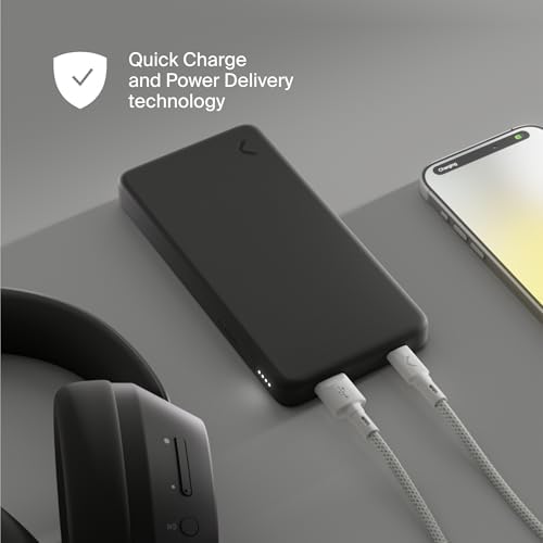 10,000 m Ah Dual Port Power Bank – Ultra-Fast Charging Solution for i Phone 16/15/14, Samsung Galaxy, i Pad & Google Pixel – Slim, Lightweight Design with Optimal Compatibility in Graphite – Perfect On-the-Go Charging Companion