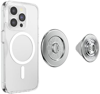 Mag Safe Pop Grip by Pop Sockets – Premium Magnetic Phone Holder & Stand with Customizable Ripple Chrome Top for i Phone Cases, Perfect for Effortless Hands-Free Viewing, Seamless Wireless Charging, and Ultimate Stability in Style