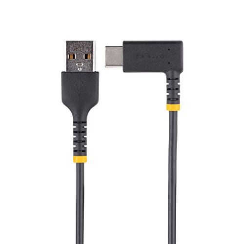 Durable 20-Inch Coiled USB A to C Charging Cable – Heavy-Duty USB 2.0 Fast Charge & Sync Cable, Sleek Black Design for Enhanced Portability and Compatibility with All Devices