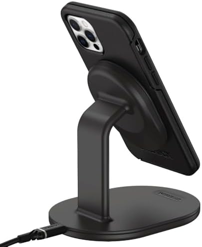 Otter Box Mag Safe Wireless Charging Stand – Sleek White Design for Fast Dual Device Charging – Effortlessly Power Your i Phone and Air Pods with Enhanced Stability and Style