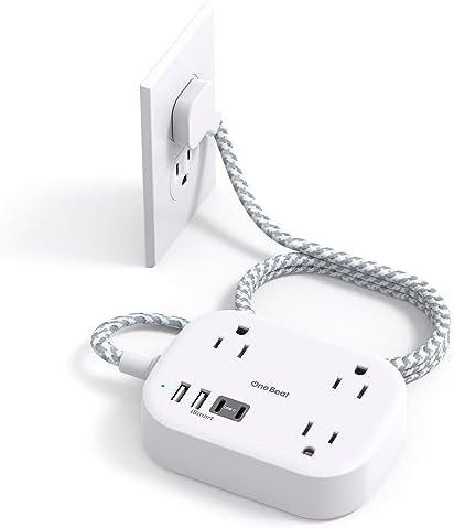 One Beat Cruise Essentials 2025 – Compact Power Strip with 3 AC Outlets and 4 USB Ports (2 USB-C), Ideal for Travel, Dorms, and Cruises – 3 ft Flat Plug Extension Cord, Non-Surge Protector, ETL Certified for Safety and Compatibility
