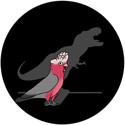 Funny Dinosaur shadow, T-rex rose-breasted Galah cockatoo PopSockets PopGrip: Swappable Grip for Phones & Tablets – Enhanced Compatibility and Speed