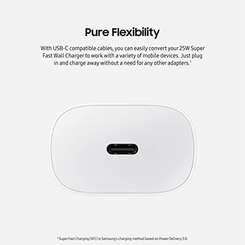 SAMSUNG 25 W USB-C Wall Charger – Ultra-Fast Charging Adapter for Galaxy Devices, Compact Design for Travel, Reliable Power Supply for North America, Enhance Your Charging Experience with Superior Performance