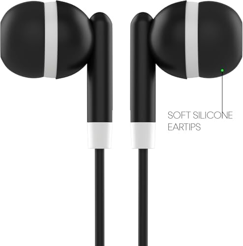 Maeline Bulk 30-Pack Wired Earbuds: High-Fidelity Tangle-Free Stereo Headphones for Educational Settings and Travel Adventures – Ergonomic Multicolor Design with Universal 3.5 mm Compatibility for Smartphones, Tablets, and Laptops – Ideal for K-12 Classrooms and University Use