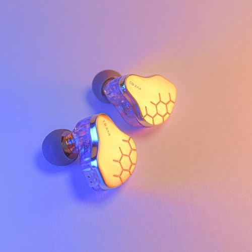 KBEAR KB02 Vibrant Resin Bone Conduction Earbuds – High-Performance In-Ear Monitors for Musicians, Ergonomically Designed with Dynamic Driver Technology, 2 Pin 4 N OFC Cable, and 3.5 mm Compatibility for Superior Sound Clarity and Extended Comfort