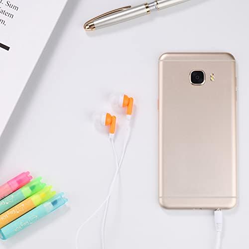 Vibrant Orange Bulk Earbuds – 100-Pack Headphones for Classroom, Labs, and Personal Use – Perfect for Kids, Students, and Adults – Enhanced Compatibility with Smartphones and Tablets – Lightweight, Durable Design for Long-Lasting Comfort and Seamless Audio Experience
