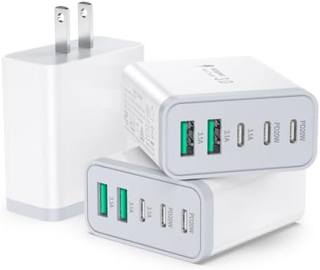 Ultimate 5-Port USB C and USB A Fast Charging Block – Besgoods 50 W Power Adapter for i Phone 16 Pro Max, i Pad, Air Pods & Galaxy Devices – Multi-Device Charging Station with Quick Charge & Power Delivery – Compact & Safe Design for Home/Office Use – Ideal for Families & Professionals