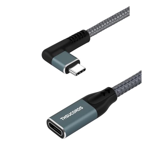 High-Performance 100 W USB C Extension Cable 0.3 FT – 2 Pack | 10 Gbps Right Angle Male to Female Adapter for Seamless Charging & Data Transfer | Compatible with Mac Book, i Pad Pro, Nintendo Switch & Steam Deck | Enhanced Durability & Versatile Connectivity Solutions