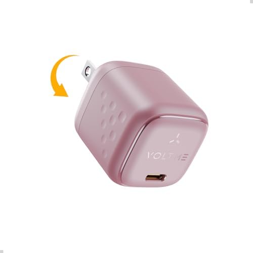 VOLTME 30 W Ga N USB-C Fast Charger – Ultra-Slim, Travel-Friendly Wall Adapter for i Phone 15/14/13/12/11 Pro Max & Galaxy S24/S23/S22/S21 – Compact Power Solution for i Pad Pro & Pixel Devices with Foldable Design for On-the-Go Charging Efficiency
