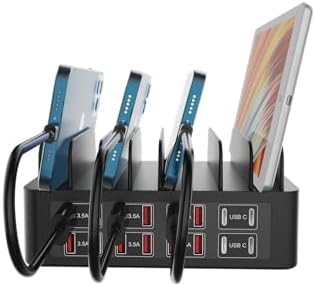 High-Power 16-Port USB Charging Hub – 200 W Multi-Device Station with 12 USB & 4 USB-C Ports for i Phone 15/14/13/12, Samsung, LG, and Sony – Rapid, Safe Charging for Home & Office – Sleek, Space-Saving Design for Optimal Device Management and Productivity Enhancement