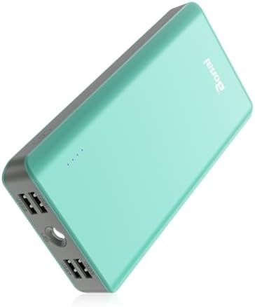 BONAI 30000 m Ah Portable Power Bank – High-Capacity External Charger with Dual USB Outputs, Built-in Flashlight & 8-Pin Cables for Fast Charging on the Go – Ideal for i Phone, Android, and i Pad Users – Reliable Power Solution for Travel and Daily Use in Green