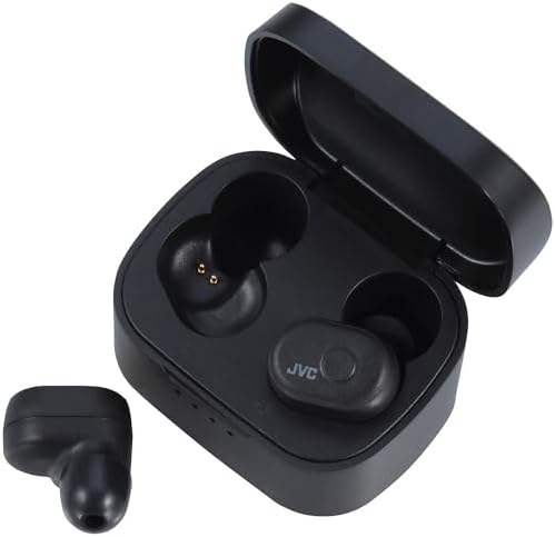JVC HAA10 TH Wireless Earbuds with Bluetooth 5.0 – Superior Sound Quality, IPX5 Water-Resistant Design, Extended 14-Hour Battery Life with Charging Case, Comfort Fit Memory Foam Tips, Misty Gray – Perfect for Active Lifestyles and Everyday Use