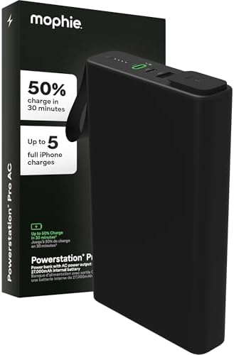 Mophie Powerstation Mini 5,000 m Ah Portable Power Bank – Ultra-Fast 20 W USB-C PD Charger for Rapid Device Recharging, Compact Pocket-Sized Design with LED Battery Indicator, Includes USB-C Cable for Instant Connectivity, Essential Travel Accessory for On-the-Go Smartphone Power