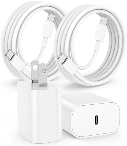 Rapid Charge 3-Pack USB-C Fast Charger Kit for i Phone 15 & 16 Pro Max – 20 W Power Blocks with Robust 6 ft & 10 ft Braided Cables – Ultra-Fast Charging Solution for i Pad Pro 13/12.9 – Sleek, Portable Wall Charger for Everyday Convenience