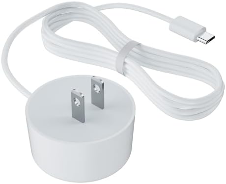 Premium 5 FT Micro USB Power Supply for Google Home Mini – Fast Charging AC Adapter with LUKFOCAB Compatibility, Durable Design for Optimal Smart Home Performance, Versatile Connectivity in Elegant White
